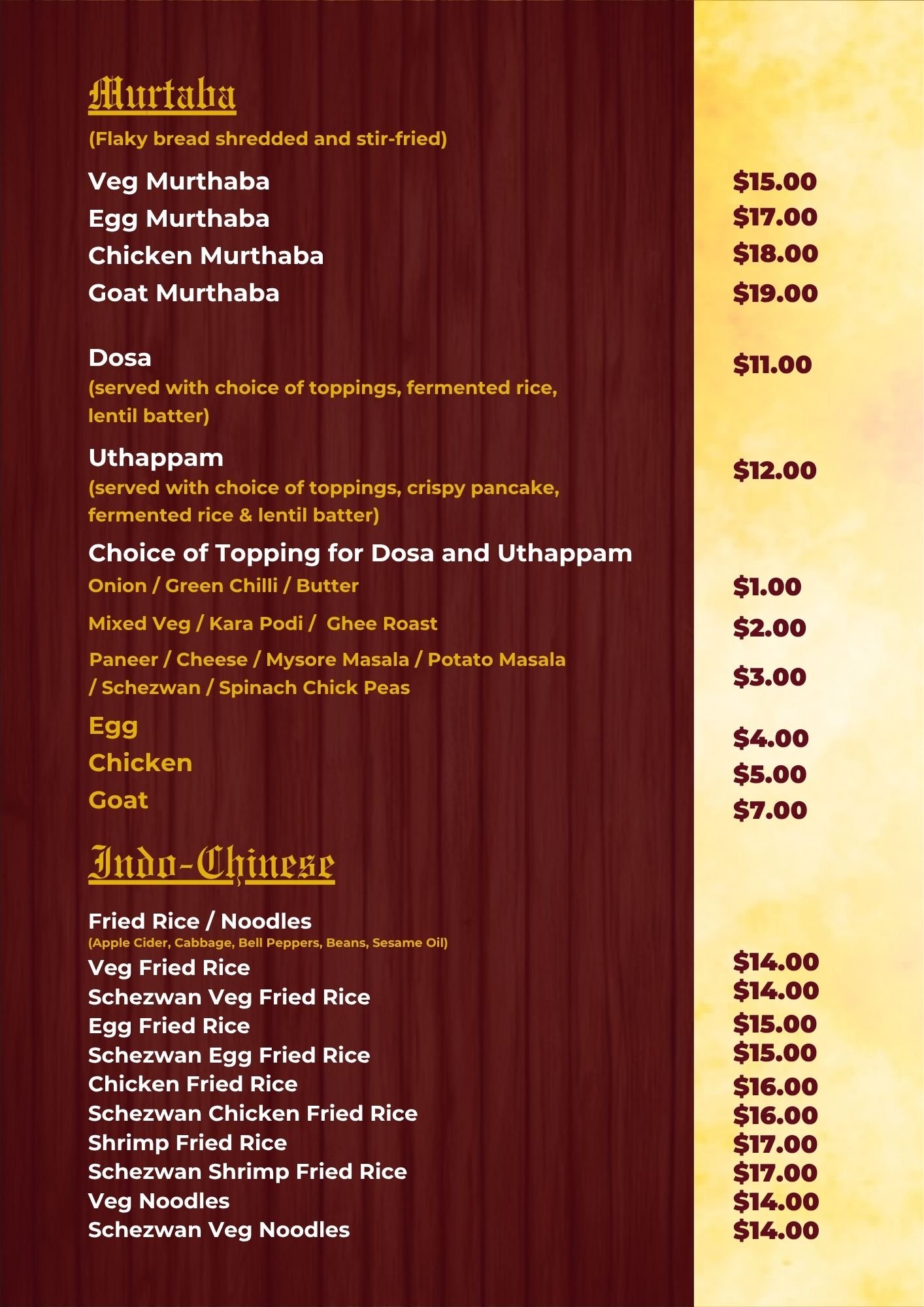 Menu Card Page 11